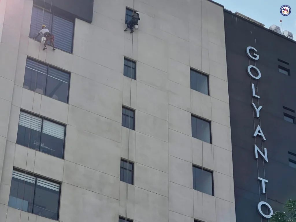 exterior glass cleaning at golyan tower