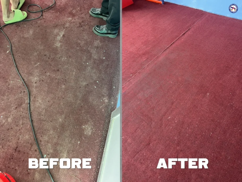 before and after carpet cleaning