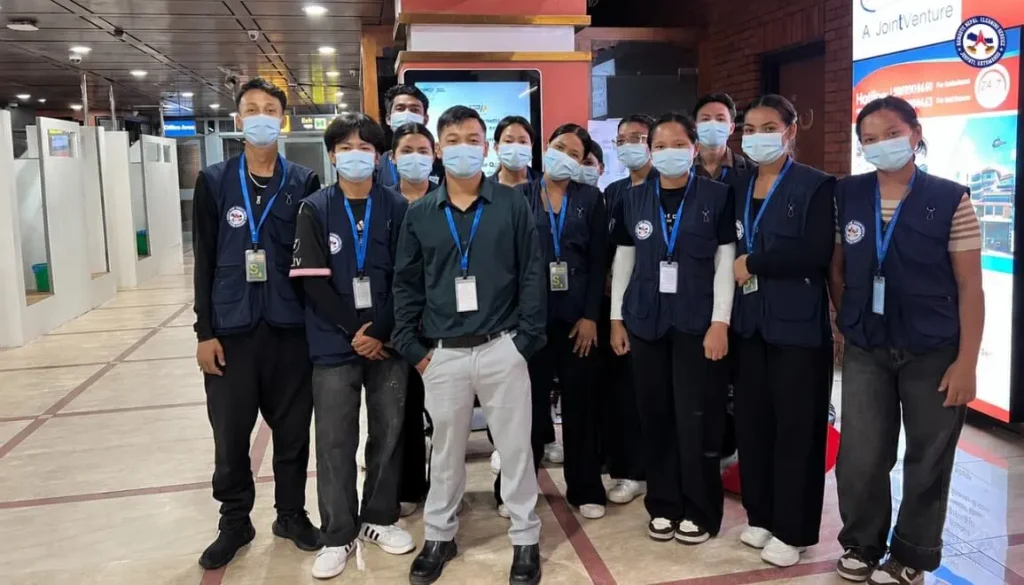 Trusted commercial cleaning company in Nepal arriving for a second project at Tribhuvan International Airport